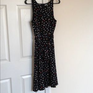 Elle black polka dot dress w/waist tie size‎ 8